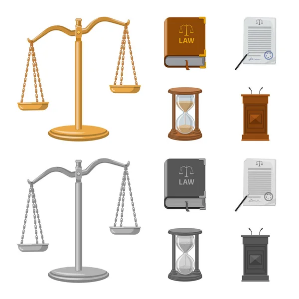 法律和律师符号的向量例证。网上法律与司法股票符号. — 图库矢量图片