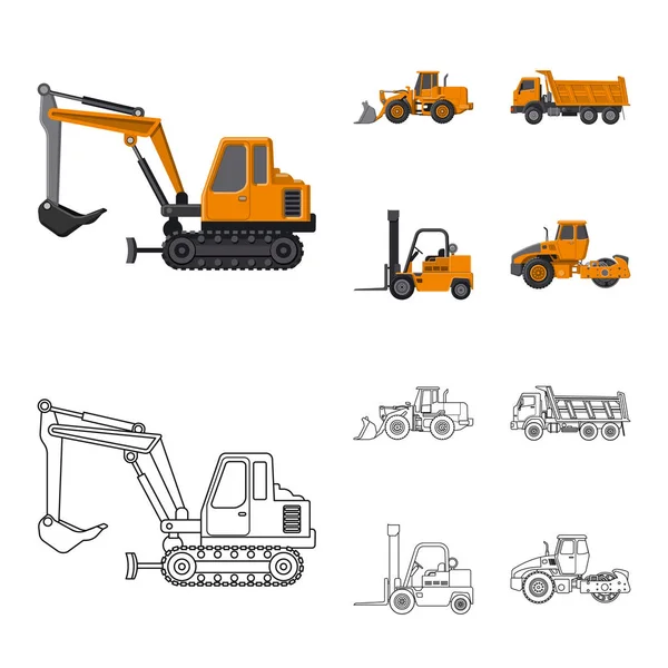Vector ontwerp van bouw- en constructie-logo. Collectie van bouw en machines vector pictogram voor voorraad. — Stockvector