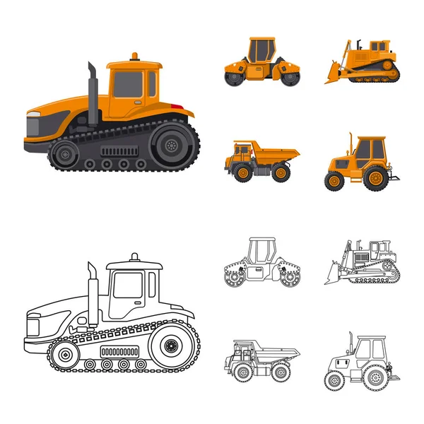 Isolated object of build and construction icon. Collection of build and machinery vector icon for stock. — Stock Vector