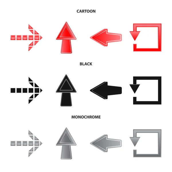 Ilustración vectorial de elemento y símbolo de flecha. Conjunto de ilustración de vector de stock de elemento y dirección . — Vector de stock