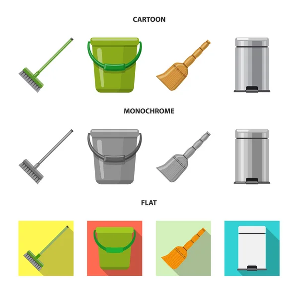 Vektorillustration av städning och service tecken. Samling av städning och hushåll vektor ikonen för lager. — Stock vektor