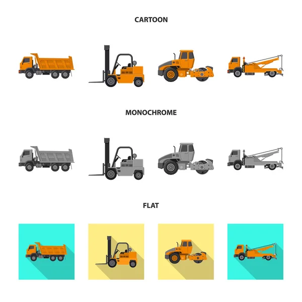 Oggetto isolato di costruzione e icona di costruzione. Set di icone vettoriali di costruzione e macchinari per magazzino . — Vettoriale Stock