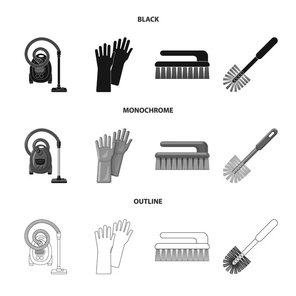 Vektor-Design von Reinigungs- und Service-Logo. Sammlung von Reinigungs- und Haushaltsvektorillustrationen. — Stockvektor