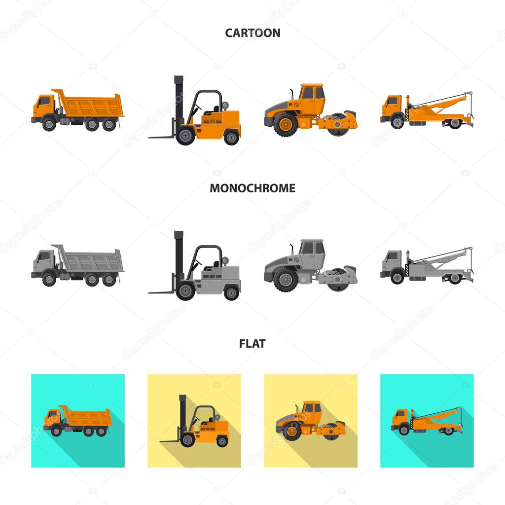 Vector design of build and construction symbol. Collection of build and machinery stock symbol for web.