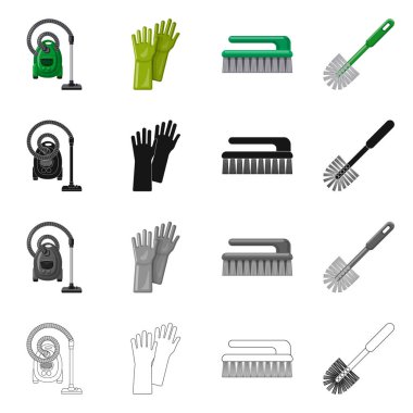 Temizlik ve servis simge vektör Illustration. Temizlik ve ev vektör simgesini hissenin topluluğu.