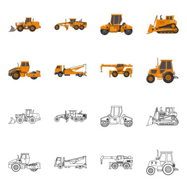 Yapı ve inşaat logo vektör Illustration. Yapı ve makine hisse senedi vektör çizim topluluğu.