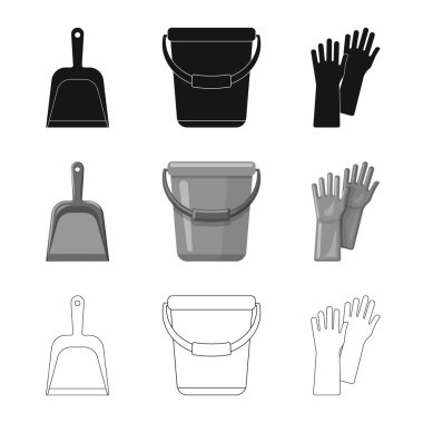 Temizlik ve servis logo yalıtılmış nesne. Temizlik ve ev hisse senedi simgesi için web topluluğu.