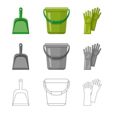 Temizlik ve servis işareti vektör Illustration. Temizlik ve ev hisse senedi vektör çizim topluluğu.