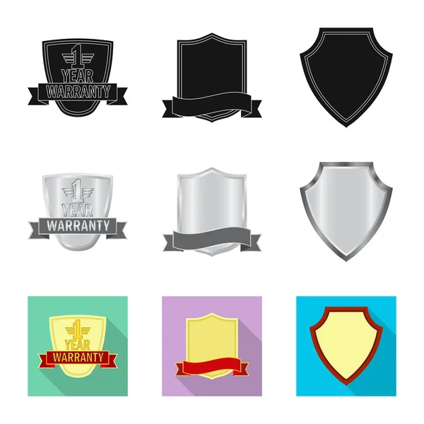 Vektor-Design von Emblem und Abzeichen-Symbol. Sammlung von Emblemen und Aufklebervektorsymbolen für Lager. — Stockvektor