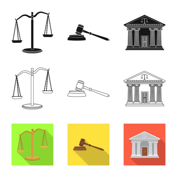 法律和律师符号的向量例证。收集法律和正义的载体图标股票. — 图库矢量图片