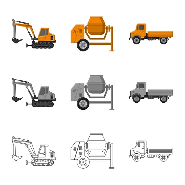 Objeto aislado de construcción y signo de construcción. Colección de construcción y maquinaria icono vectorial para stock . — Vector de stock