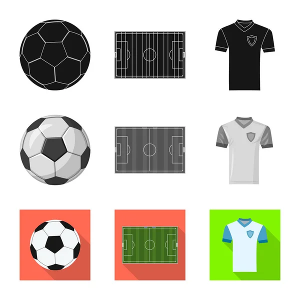 Isolated object of soccer and gear sign. Set of soccer and tournament stock symbol for web. — Stock Vector