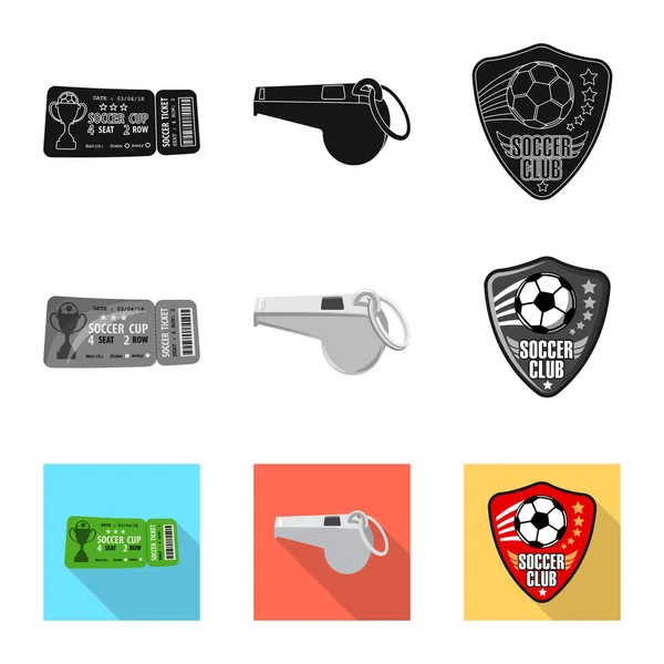 Elkülönített objektum futball- és felszerelés-szimbólum. Gyűjtemény-ból foci és a verseny vektor stock illusztráció. — Stock Vector