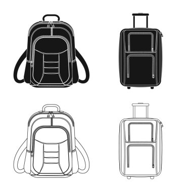 Bavul ve Bagaj logo vektör Illustration. Bavul ve yolculuk hisse senedi vektör çizim topluluğu.
