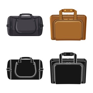 Bavul ve Bagaj logo yalıtılmış nesne. Bavul ve yolculuk hisse senedi vektör çizim topluluğu.