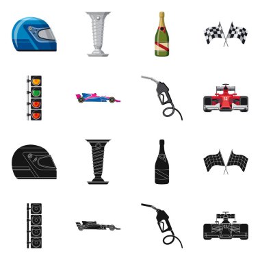 Bir araba ve ralli işaret tasarım vektör. Araba ve yarış vektör simgesini hissenin topluluğu.