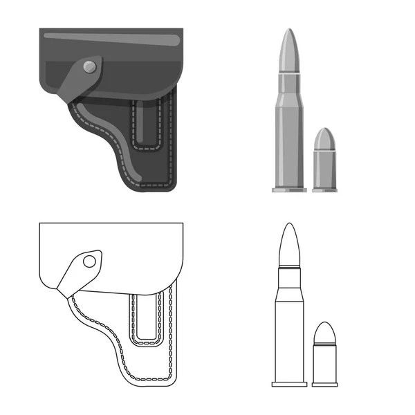 Diseño vectorial del arma y el icono de la pistola. Colección de armas y ejército icono vectorial para stock . — Vector de stock
