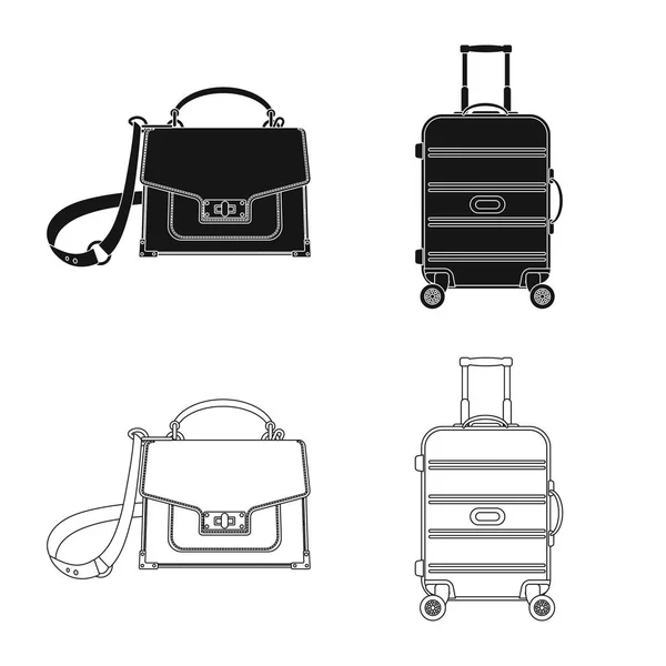 Isolated object of suitcase and baggage symbol. Collection of suitcase and journey stock vector illustration. — Stock Vector