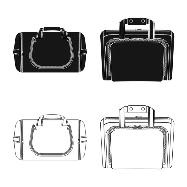 Vektor-Design von Koffer und Gepäck-Logo. Set von Koffer und Reise-Vektor-Illustration. — Stockvektor