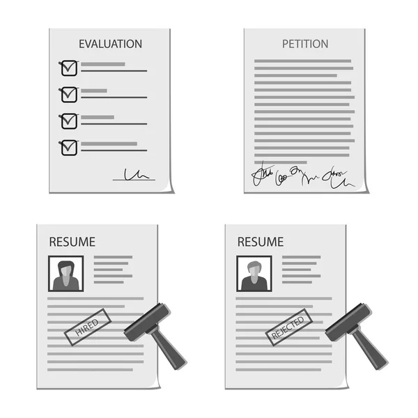 Objeto aislado de formulario e icono del documento. Conjunto de forma y marca de símbolo de stock para web . — Archivo Imágenes Vectoriales