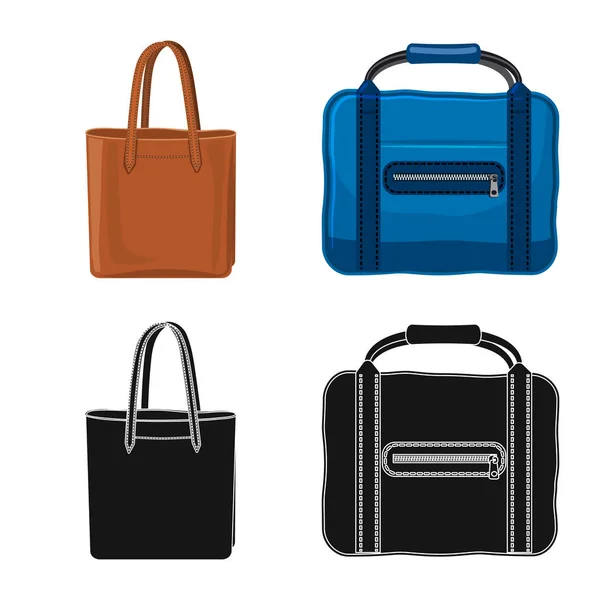가방과 수하물 로고의 벡터 디자인입니다. 주식에 대 한 가방과 여행 벡터 아이콘의 컬렉션. — 스톡 벡터