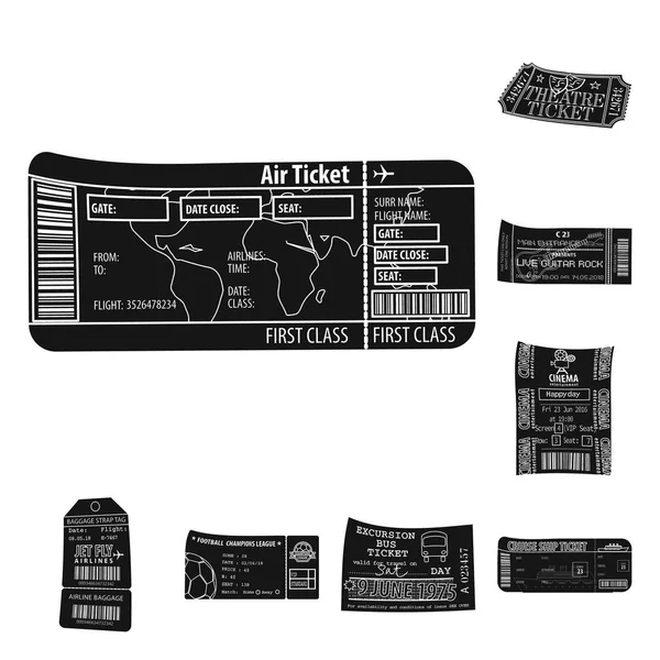 Векторная иллюстрация билета и значка допуска. Сбор иконки билета и вектора событий на складе . — стоковый вектор
