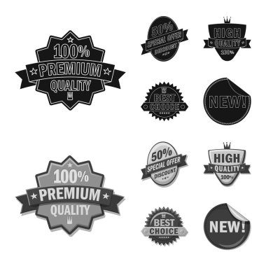 Amblem ve rozet simge vektör tasarımı. Amblem ve etiket stok vektör çizim seti.