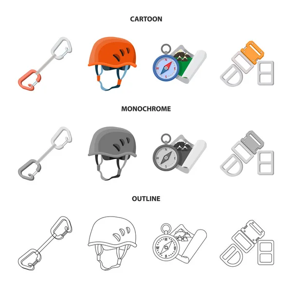 Conception vectorielle de l'alpinisme et signe de pointe. Collection d'alpinisme et symbole de stock de camp pour le web . — Image vectorielle