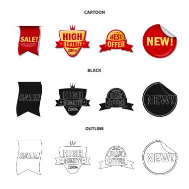 Amblem ve rozet simge vektör Illustration. Amblem ve etiket stok vektör çizim seti.