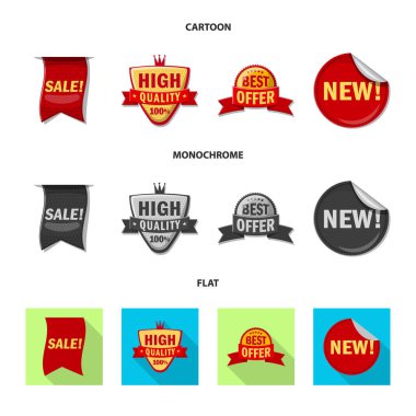 İllüstrasyon işareti amblemi ve rozet vektör. Amblem ve etiket hisse senedi simgesi için web topluluğu.