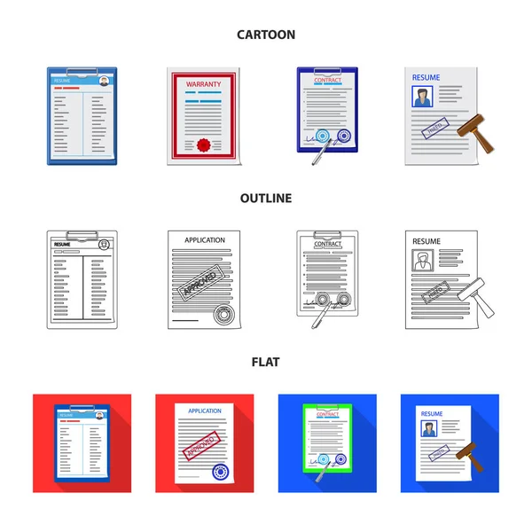 Vektor illustration av formulär och dokument tecken. Samling av form och markera lager vektorillustration. — Stock vektor