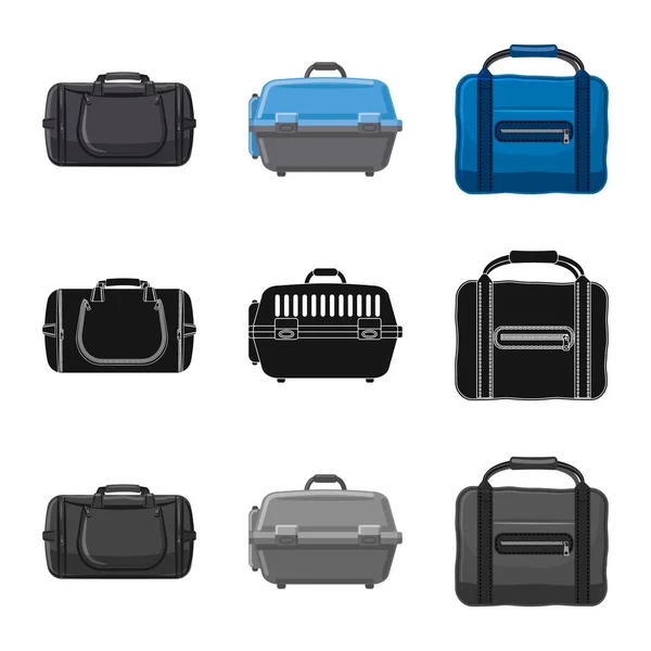 スーツケースと手荷物のサインのベクター デザイン。株式のスーツケースや旅のベクター アイコンのコレクション. — ストックベクタ