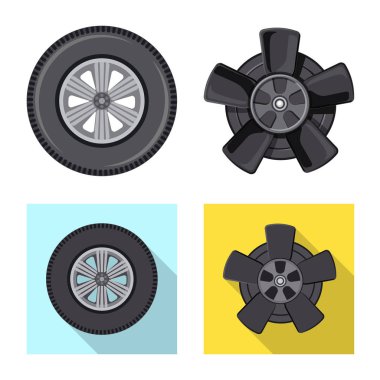 Otomatik ve bölümü simgesi yalıtılmış nesne. Web için oto, araba hisse senedi simgesi kümesi.