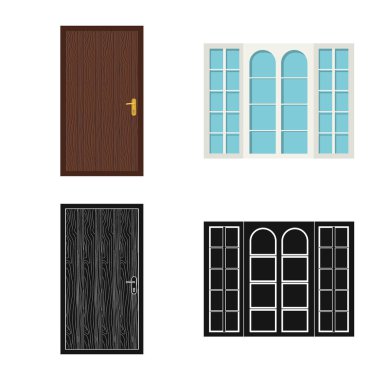 Kapı ve ön kayıt vektör Illustration. Kapı ve ahşap stok vektör çizim.