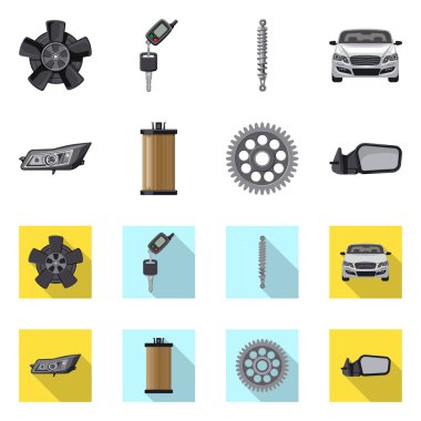 Otomatik ve bölümü logo vektör tasarımı. Oto, araba hisse senedi vektör çizim topluluğu.