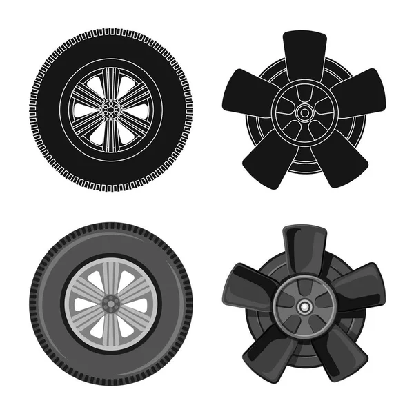 Objeto aislado de auto y símbolo de parte. Conjunto de auto y coche icono vectorial para stock . — Archivo Imágenes Vectoriales