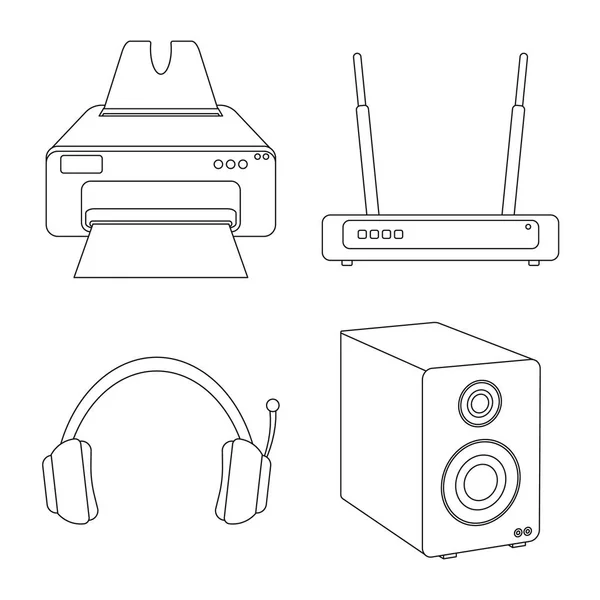 Conception vectorielle de l'ordinateur portable et icône de l'appareil. Collection d'illustration vectorielle de stock d'ordinateur portable et de serveur . — Image vectorielle