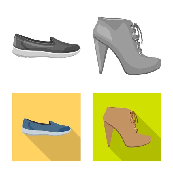 Oggetto isolato di calzature e icona donna. Serie di calzature e piedi stock illustrazione vettoriale . — Vettoriale Stock