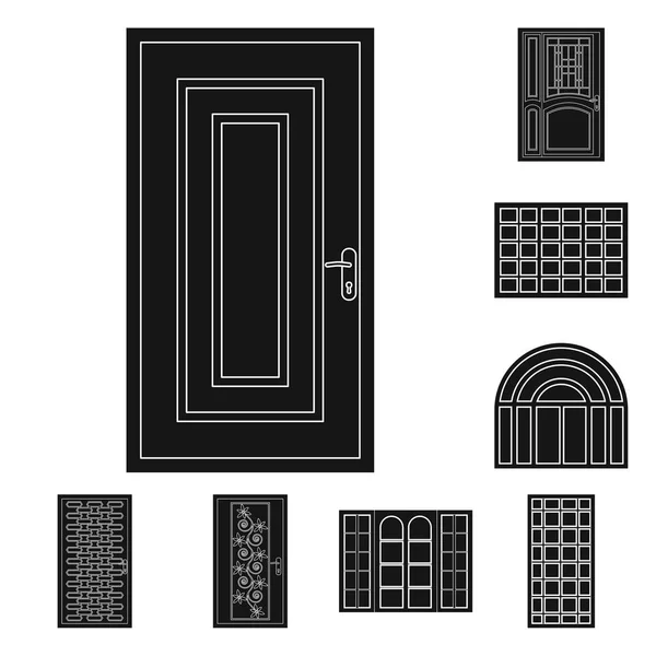 Na białym tle obiekt symbolu drzwi i przednich. Kolekcja drzwi i drewniane wektor ikona na magazynie. — Wektor stockowy