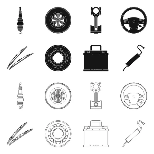 Vektorová design auto a část symbolu. Kolekce z auto a car vektorové ilustrace. — Stockový vektor
