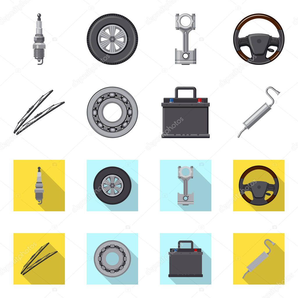 Vector design of auto and part symbol. Collection of auto and car stock symbol for web.