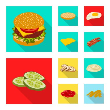 Burger ve sandviç simge vektör Illustration. Burger kümesi ve hisse senedi için dilim vektör simgesi.