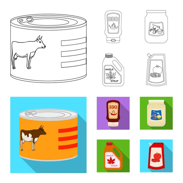 Conception vectorielle de boîte et logo alimentaire. Ensemble de boîte et paquet stock symbole pour le web . — Image vectorielle