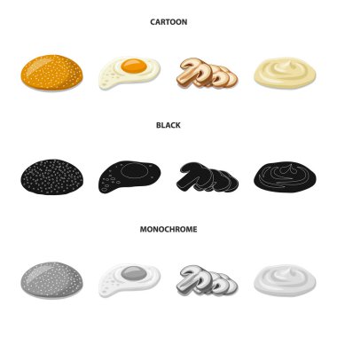 Burger ve sandviç logosu yalıtılmış nesne. Burger ve dilim hisse senedi simgesi için web topluluğu.