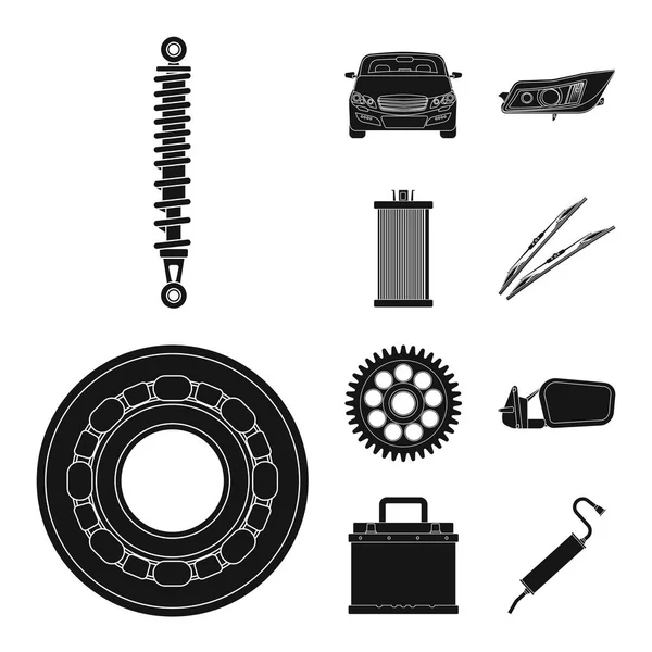 Geïsoleerde object van auto en deel teken. Set van auto en auto vector pictogram voor voorraad. — Stockvector