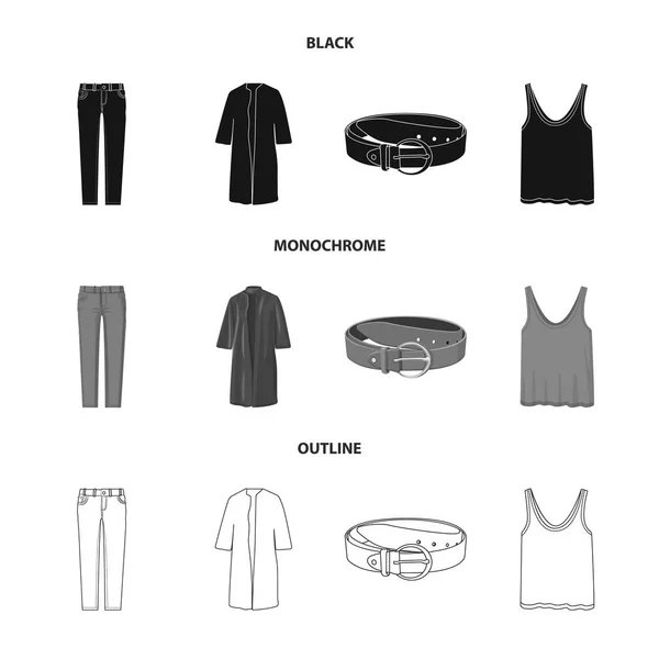 Απομονωμένο αντικείμενο γυναίκα και ρούχα σημάδι. Συλλογή από γυναίκα και φθορά σύμβολο μετοχής για το web. — Διανυσματικό Αρχείο