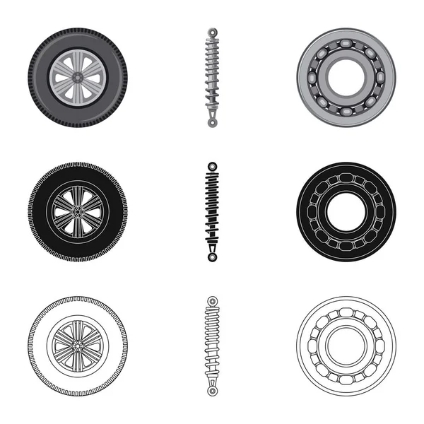 Objeto isolado do logotipo do automóvel e da peça. Coleção de auto e carro estoque vetor ilustração . —  Vetores de Stock