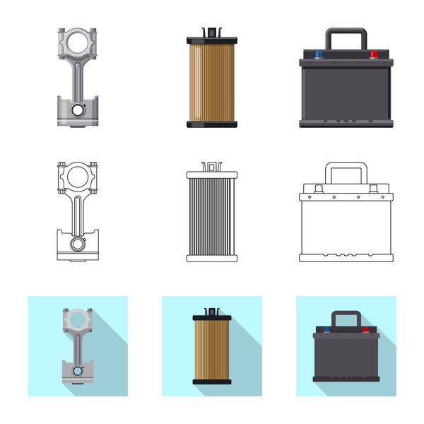 Isolated object of auto and part icon. Set of auto and car stock symbol for web.