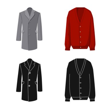 Adam ve giyim logo vektör tasarımı. Adam ve aşınma vektör simgesini hissenin topluluğu.