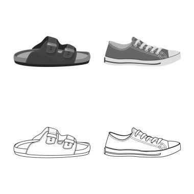 Adam ve ayak simge vektör Illustration. Adam ayarla ve vektör simge stok giyim.